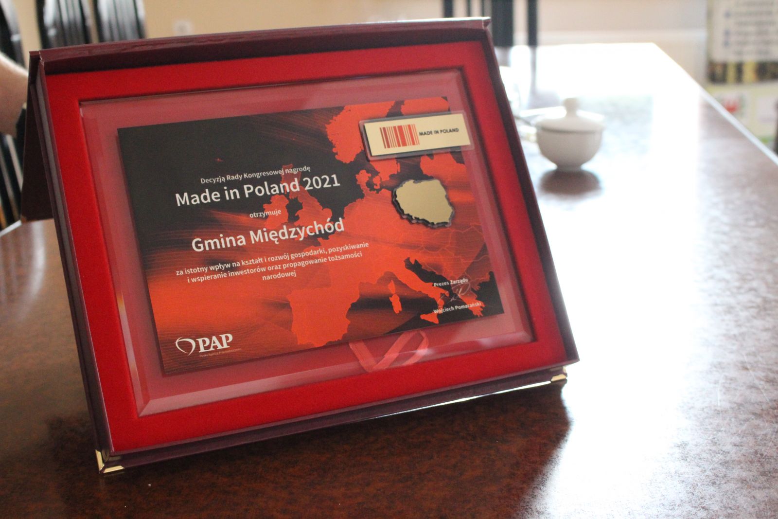 zdjęcie przedstawia nagrodę z Made in Poland